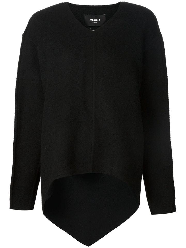 Yang Li High-low Hem V-neck Sweater - Black