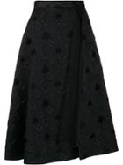 Comme Des Garçons Noir Kei Ninomiya Floral Jacquard Midi Skirt - Black
