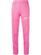 Palm Angels Piped Seam Logo Joggers - Pink & Purple