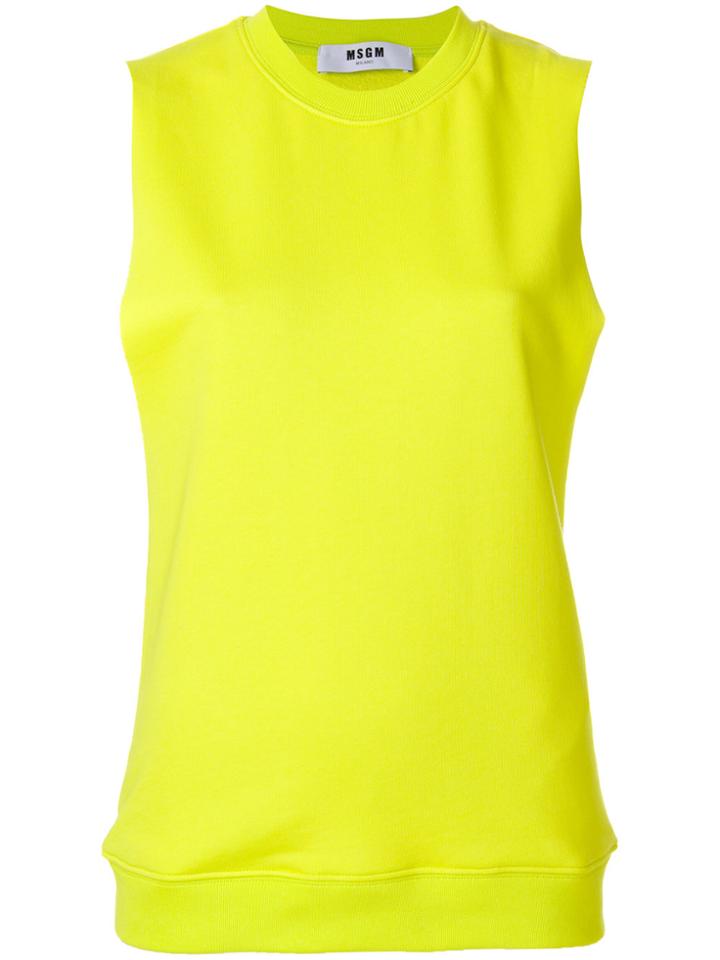 Msgm Sleeveless Sweatshirt - Yellow & Orange
