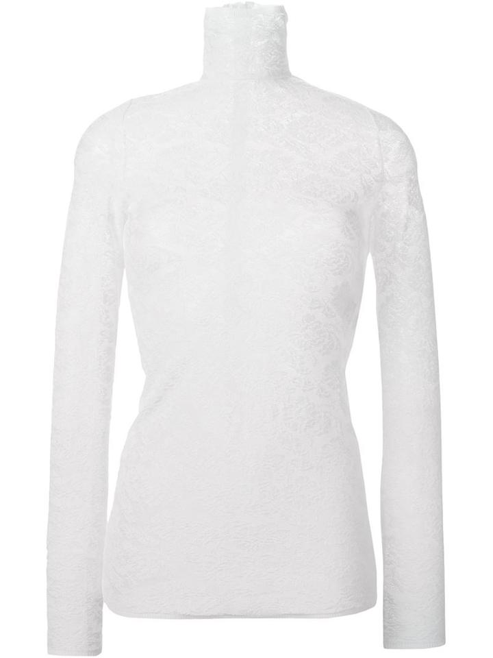 Stella Mccartney Floral Crochet Roll Neck, Women's, Size: 42, White, Polyamide