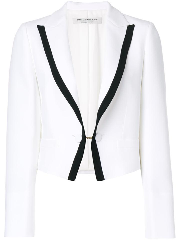 Philosophy Di Lorenzo Serafini Contrast Trim Blazer - White