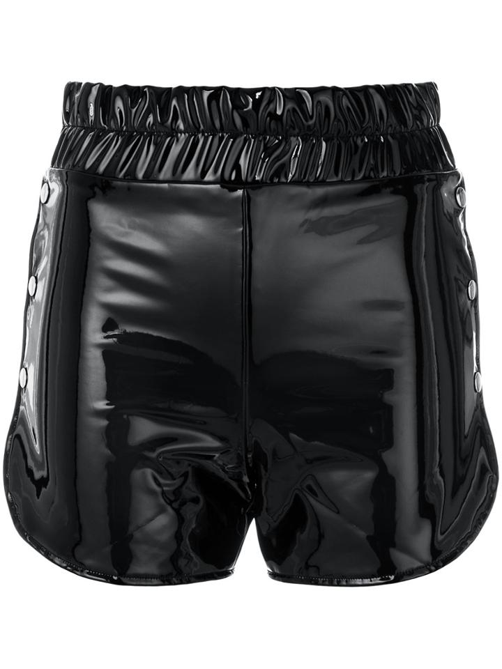 Danielle Guizio Proserpine Patent Shorts - Black