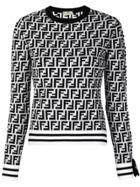 Fendi Logo Long-sleeve Sweater - Black