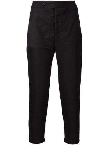 Tvscia - Cropped Trousers - Women - Cotton/linen/flax/spandex/elastane - 44, Women's, Black, Cotton/linen/flax/spandex/elastane
