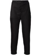 Tvscia - Cropped Trousers - Women - Cotton/linen/flax/spandex/elastane - 44, Women's, Black, Cotton/linen/flax/spandex/elastane
