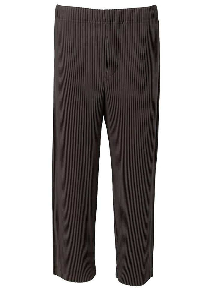 Homme Plissé Issey Miyake Pleated Cropped Trousers, Men's, Size: 2, Grey, Polyester