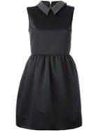 Mcq Alexander Mcqueen Studded Collar Party Dress, Women's, Size: 42, Black, Polyester/viscose