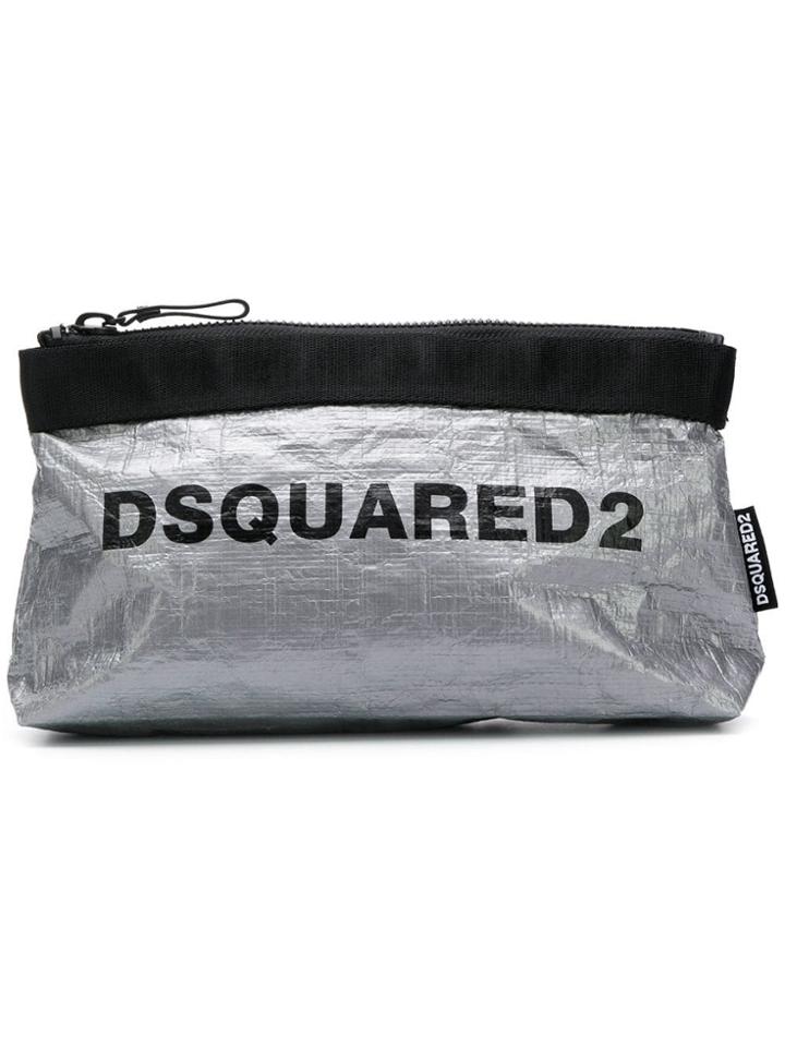 Dsquared2 Logo Print Make-up Bag - Grey
