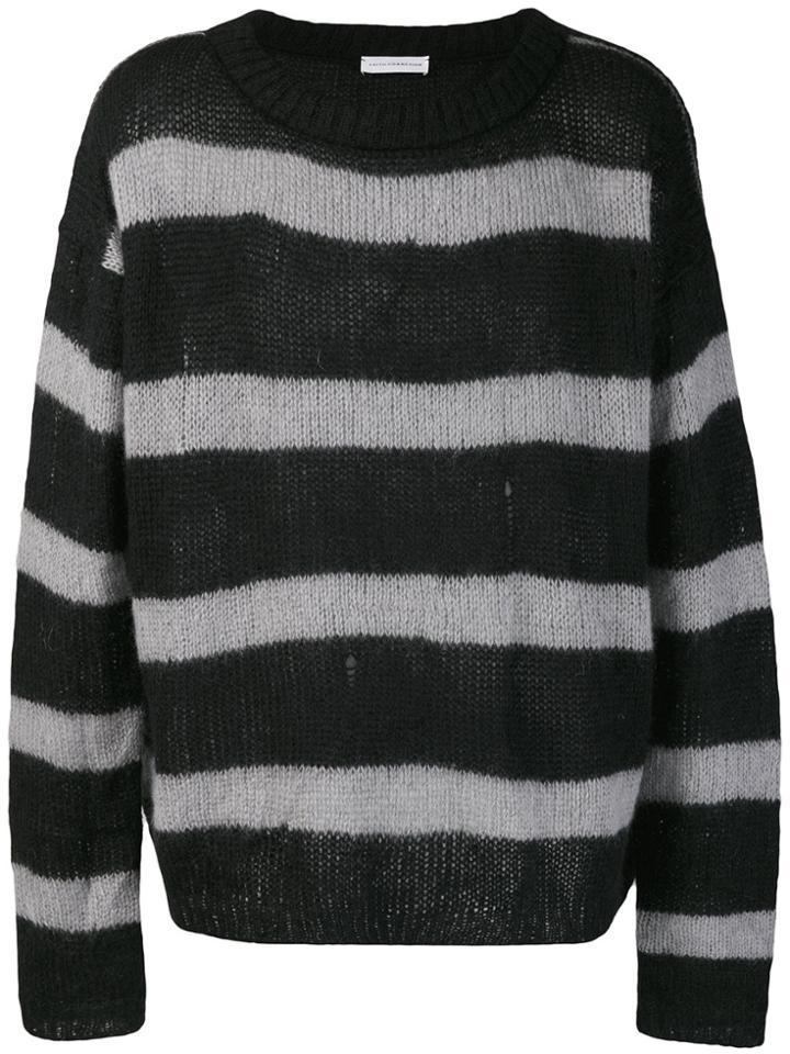 Faith Connexion Loose Fit Striped Jumper - Black