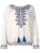 Talitha Embroidered Figures Blouse - Neutrals