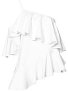 Marques'almeida Ruffled Asymmetric Top, Women's, Size: Medium, White, Polyester/polyamide