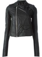 Rick Owens Multi Pocket Biker Jacket, Women's, Size: 42, Black, Cotton/leather/cupro/virgin Wool