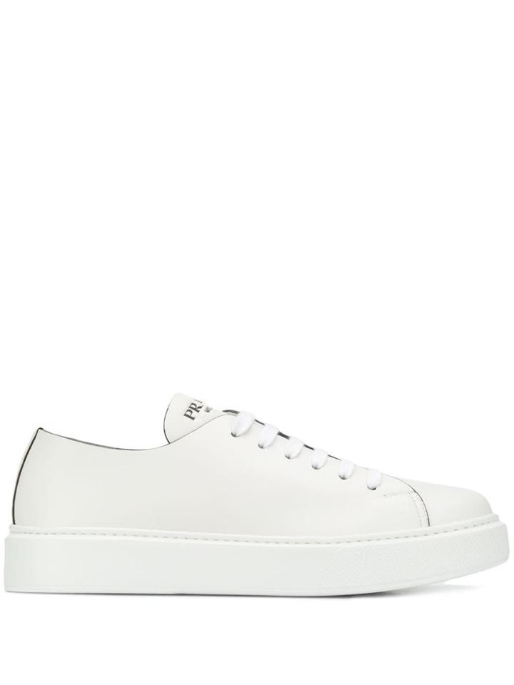 Prada Flat Sole Sneakers - White
