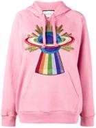Gucci - Embroidered Hooded Sweatshirt - Women - Cotton - L, Pink/purple, Cotton