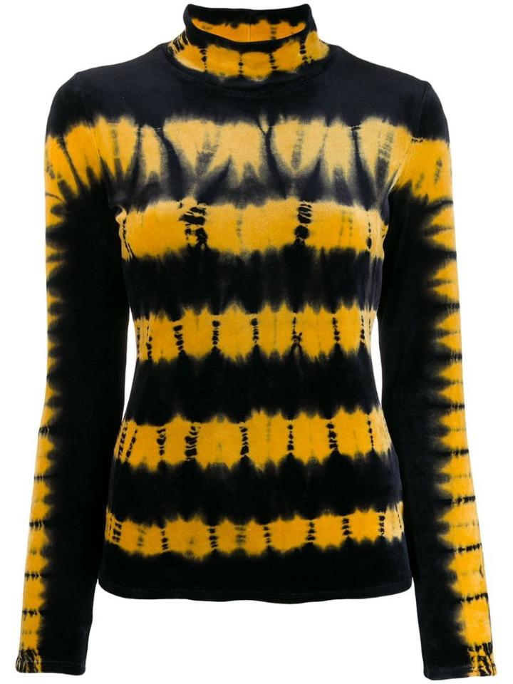 Proenza Schouler Tie Dye Velvet Turtleneck Top - Black