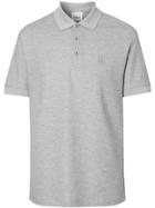Burberry Monogram Motif Cotton Piqué Polo Shirt - Grey