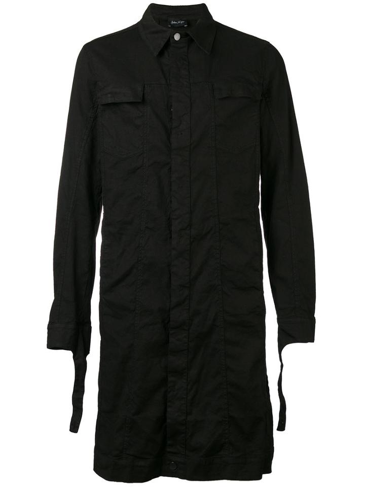 Andrea Ya'aqov - Single Breasted Coat - Men - Cotton/linen/flax/spandex/elastane - S, Black, Cotton/linen/flax/spandex/elastane