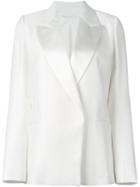 Victoria Beckham Single Breasted Blazer, Women's, Size: 10, White, Silk/viscose/virgin Wool