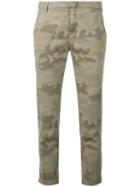 Fay Camouflage Print Tapered Trousers, Women's, Size: 44, Green, Cotton