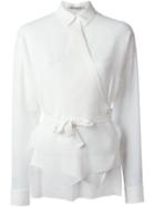 T By Alexander Wang Wrap Style Shirt, Women's, Size: 4, White, Silk