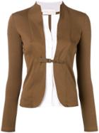 Fabiana Filippi Open Front Fitted Blazer - Brown