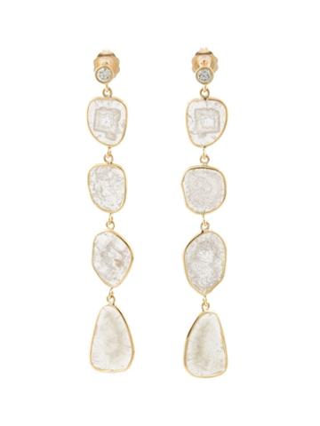 Kristin Hanson Four Drop Slice Diamond Earrings, Women's, Yellow/orange