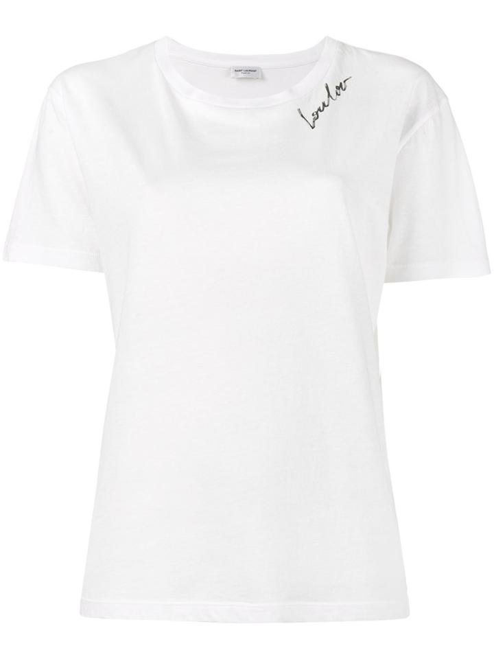 Saint Laurent Lou Lou Print T Shirt - White