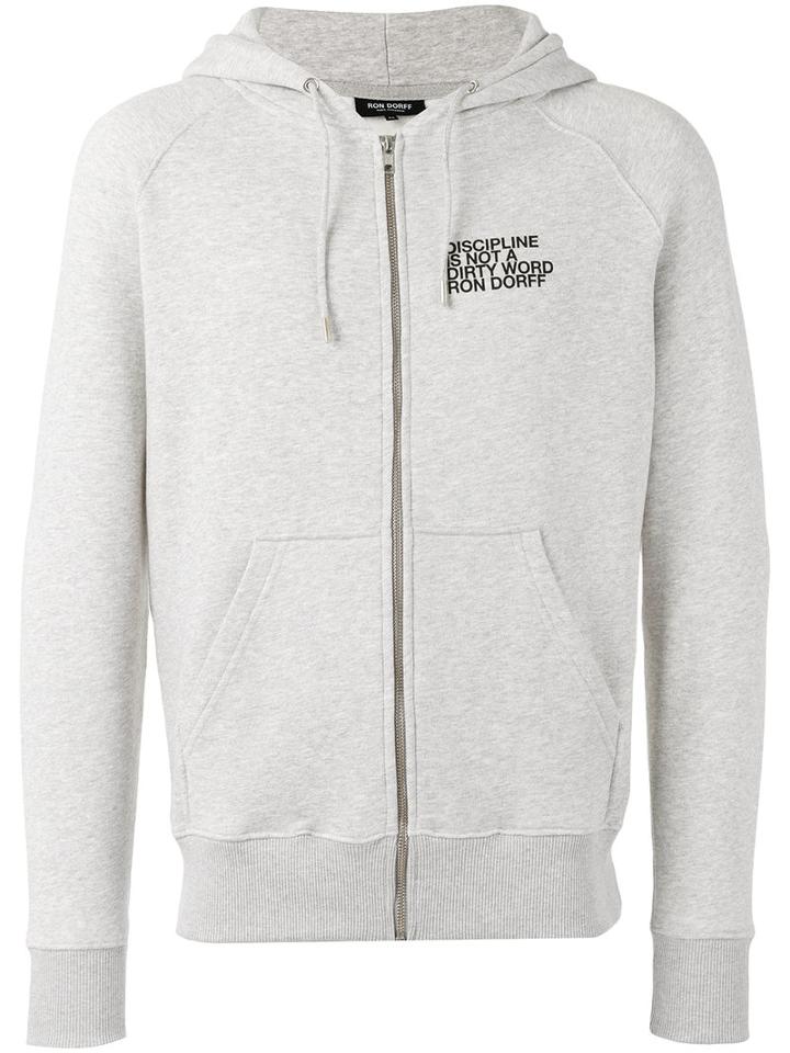 Ron Dorff Discipline Small Print Hoodie, Men's, Size: Medium, Grey