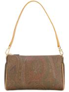 Etro - Paisley Print Shoulder Bag - Women - Cotton/calf Leather/polyester/pvc - One Size, Brown, Cotton/calf Leather/polyester/pvc
