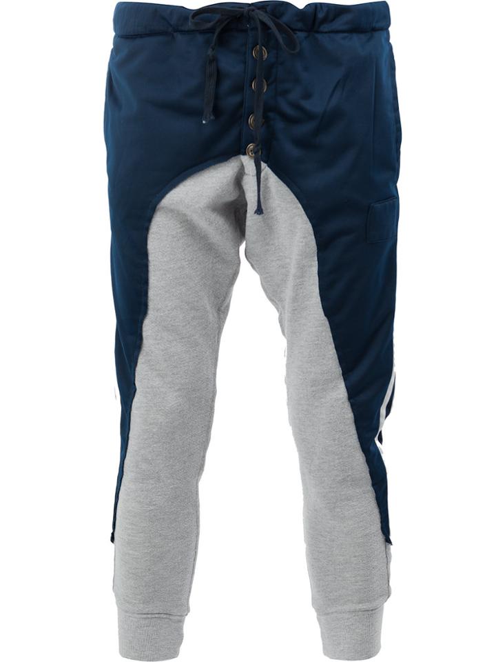 Greg Lauren Panelled Joggers - Blue