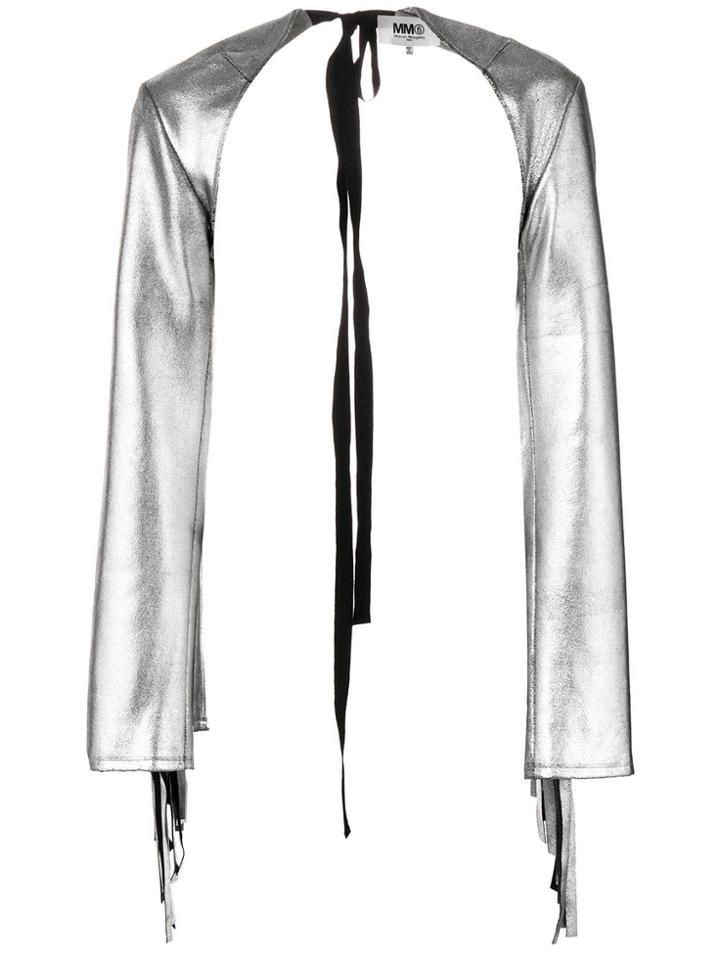 Mm6 Maison Margiela Fringed Sleeves - Grey