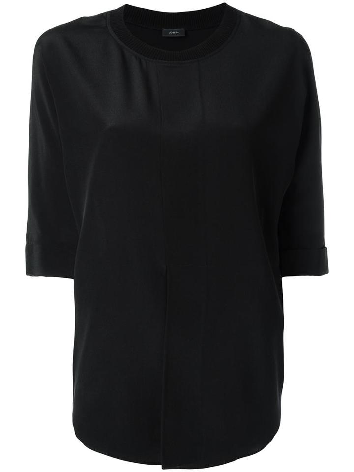 Joseph Layered Back Boxy Blouse, Women's, Size: 36, Black, Silk/cotton/spandex/elastane