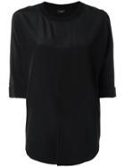 Joseph Layered Back Boxy Blouse, Women's, Size: 36, Black, Silk/cotton/spandex/elastane