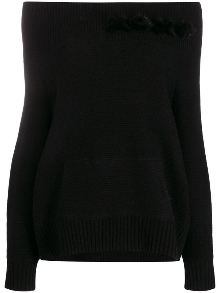 Max & Moi Off The Shoulder Jumper - Black