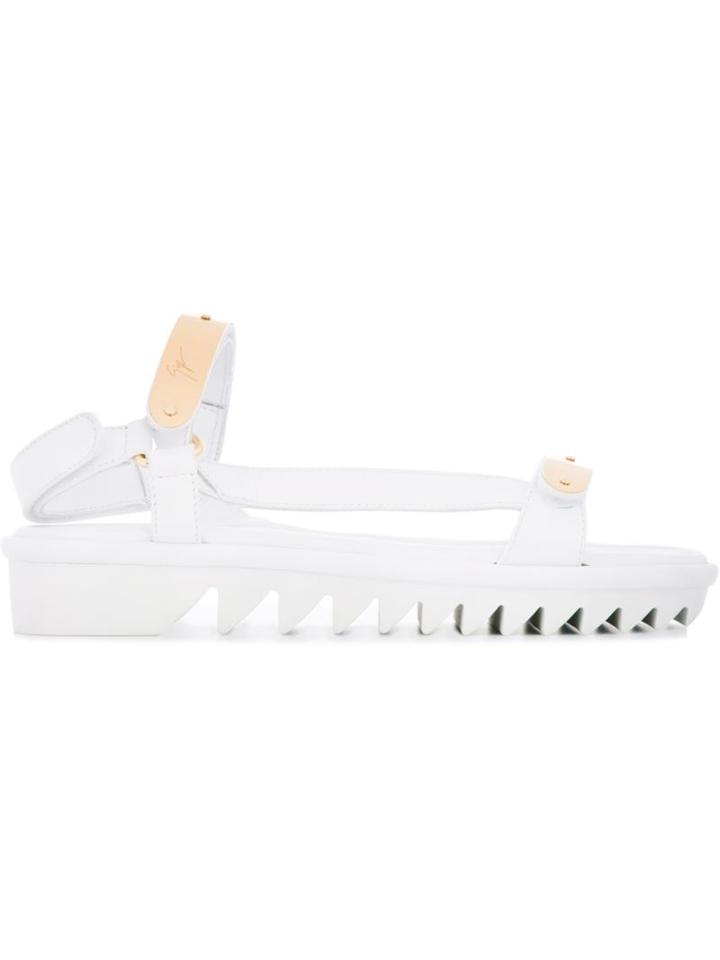 Giuseppe Zanotti Design Velcro Fastening Sandals, Women's, Size: 37, White, Leather/rubber/metal Other