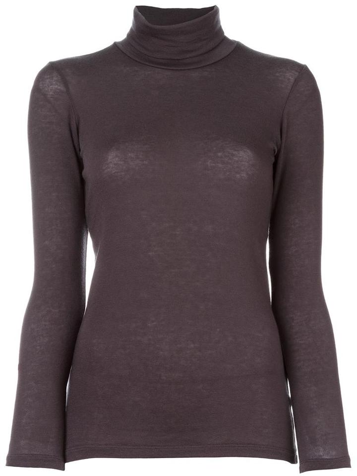 Issey Miyake Cauliflower Turtleneck Fine Knit Top, Women's, Grey, Polyurethane/lyocell/wool