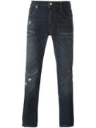 Just Cavalli Ripped Detail Skinny Jeans, Men's, Size: 33, Blue, Cotton/spandex/elastane