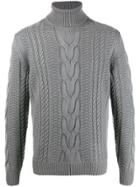 Cenere Gb Cable Knit Turtleneck Jumper - Grey