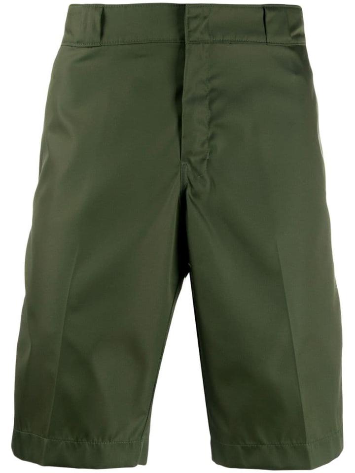 Prada Logo Plaque Bermuda Shorts - Green