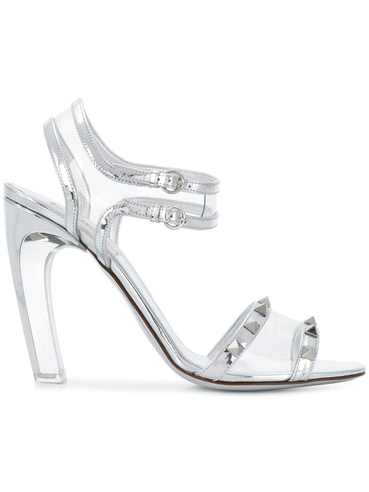 Valentino Moonwalk Rockstud Sandals - Metallic