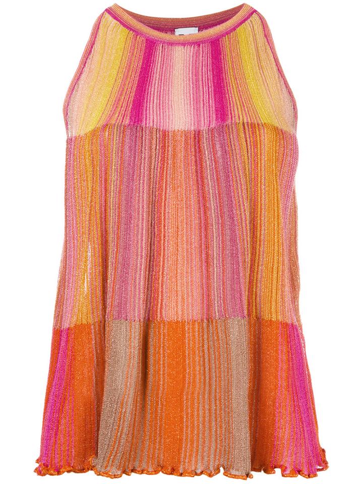 M Missoni - Colour Block Top - Women - Cotton/viscose/metallic Fibre/polyimide - 40, Women's, Yellow/orange, Cotton/viscose/metallic Fibre/polyimide