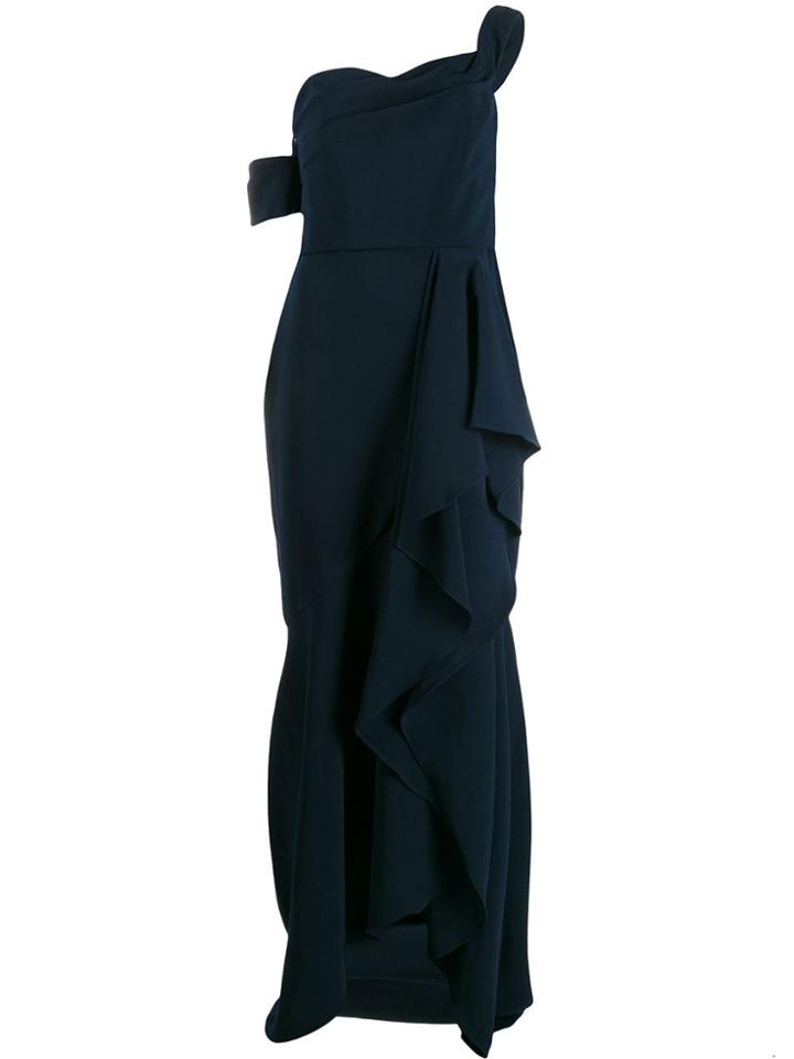Marchesa Notte One-shoulder Maxi Dress - Blue