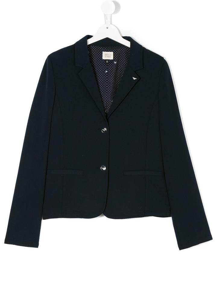 Armani Junior - Two Button Blazer - Kids - Polyester/spandex/elastane/viscose/polyester - 16 Yrs, Blue