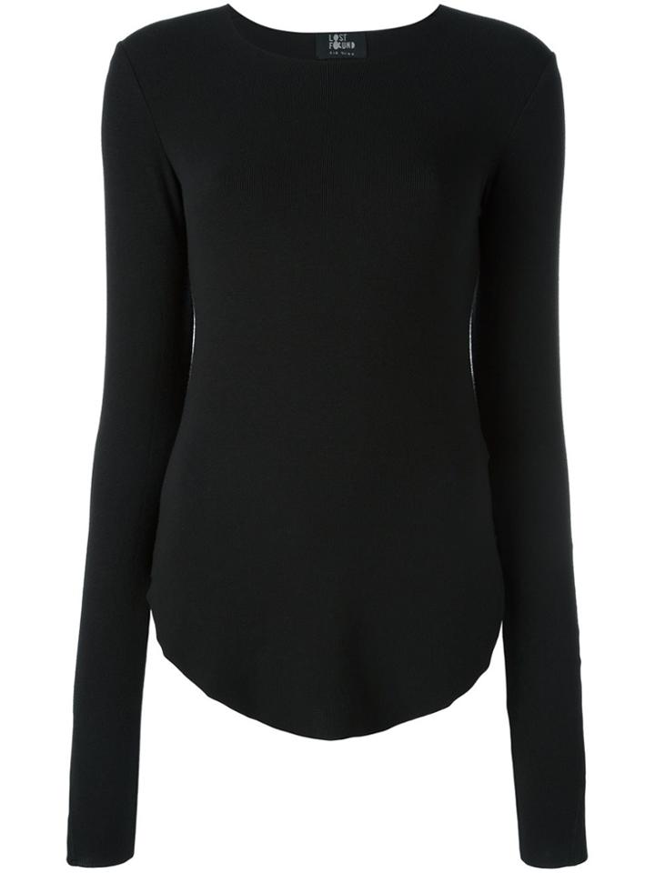 Lost & Found Ria Dunn Curved Hem Sweater - Black