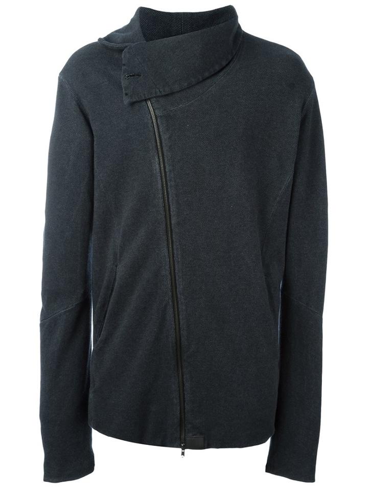 Lost & Found Ria Dunn Off Centre Zip Jacket, Men's, Size: Small, Grey, Cotton/spandex/elastane
