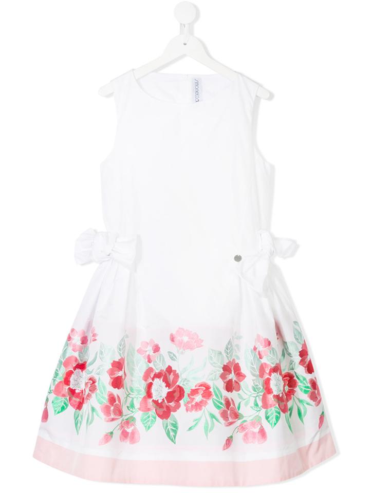 Simonetta Teen Floral Party Dress - White