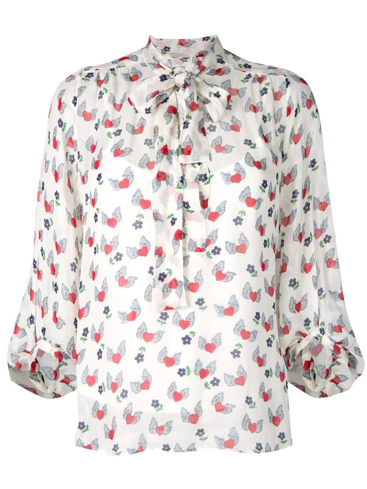 Chinti & Parker Juliet Heart Blouse - Nude & Neutrals