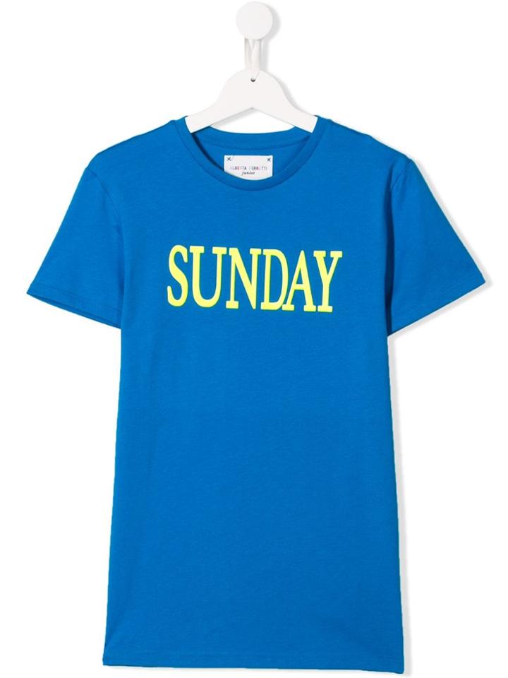 Alberta Ferretti Kids Teen Sunday Print T-shirt - Blue