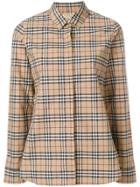 Burberry Collared Button Front Shirt - Brown